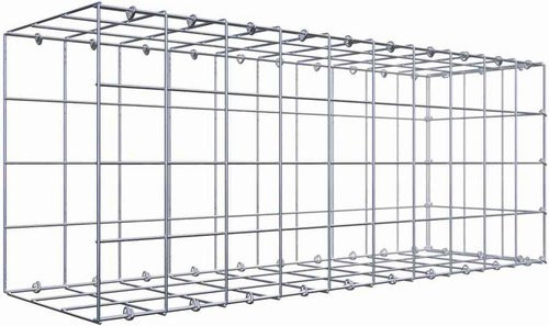Gabiona Anbaukorb Typ 2 aus Stahl in Silbergrau, B/T/H: 40 x 100 x 30 cm - Bild 1