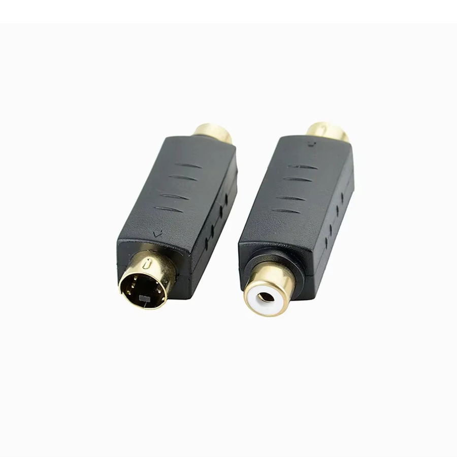 BSN S-Video auf RCA Adapter, 4-poliger S-Video-Stecker auf Cinch-Buchse, schwarz - Bild 2