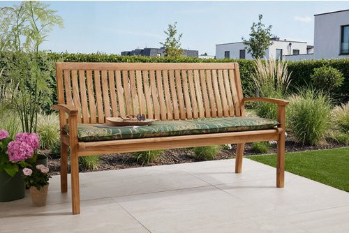 CASAYA Bank Somerville 2-Sitzer aus Teakholz in Braun mit Polstern, B/H/T: 128 x 62 x 91,5 cm - Bild 1