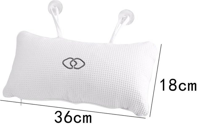Rutschfestes Badewannenkissen von Yiran Furniture in Weiß mit Waffelstruktur für Nacken und Rücken - Bild 1