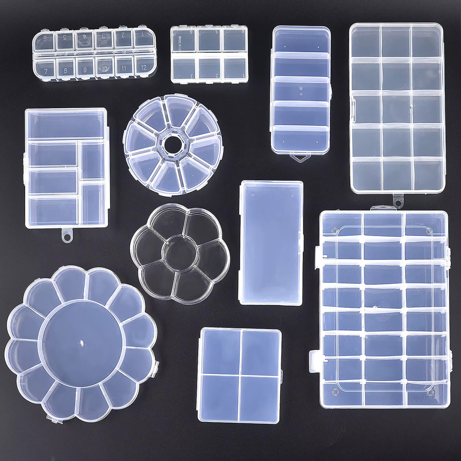 LIEBE ENGEL Schmuckbox aus Kunststoff, transparenter Organizer für Perlen und Kleinteile - Bild 2