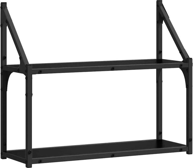 vidaXL Wandregal in Schwarz und Eichen-Optik aus Holzwerkstoff, B: 60 cm, T: 21 cm, H: 51 cm - Bild 1