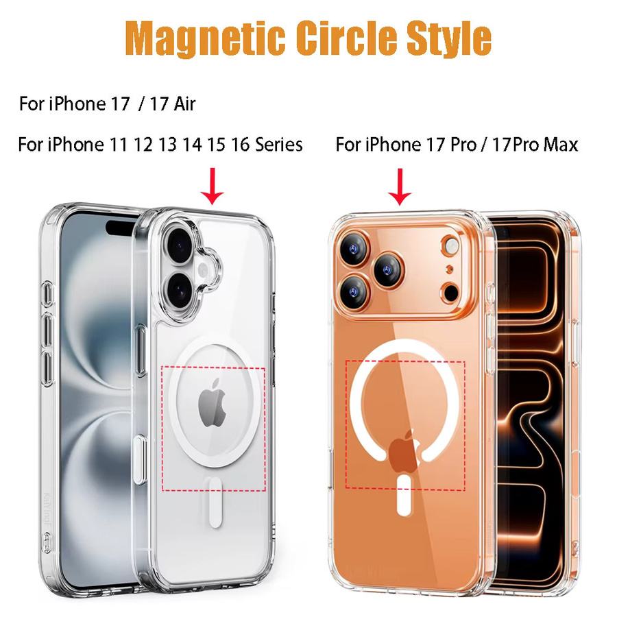 Magnetische transparente Handyhülle von KaiYingF für iPhone 17, 16, 15, 14, 13, 12, 11 Pro Max und XR mit MagSafe-Kompatibilität und Vergilbungsschutz - Bild 4