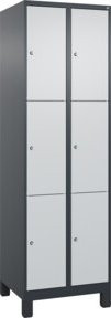 C+P Schließfachschrank Classic PLUS mit 2 Abteilen und Füßen, Farbe Anthrazit/Lichtgrau, B/T/H: 60 x 50 x 195 cm - Bild 1