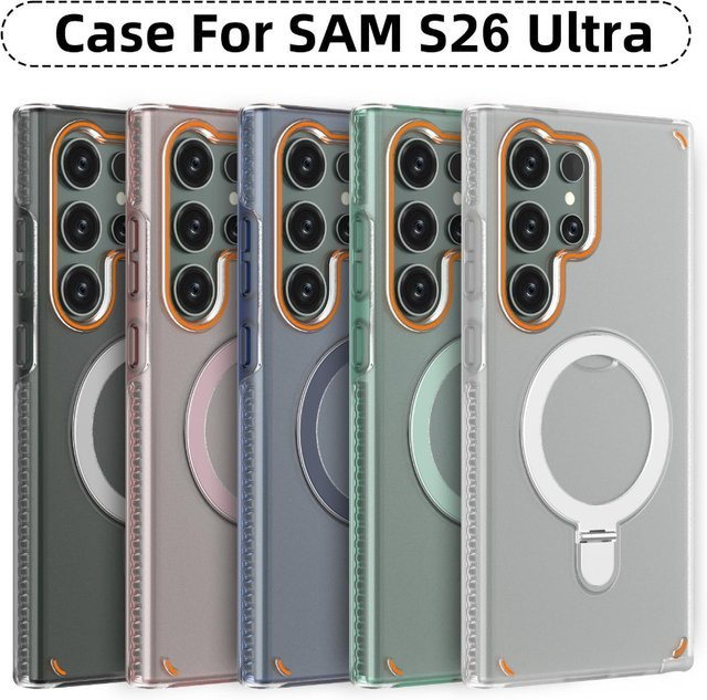 3in1 Ultra Starke Auto-Magnete Metallring-Hülle für Samsung Galaxy S26 Ultra, S25 und S24 Plus in Blau - Bild 1