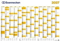 Soennecken Plakatkalender 2027 Wandkalender mit Monatsübersicht in Blau, Gelb und Weiß, Höhe: 70 cm - Bild 1