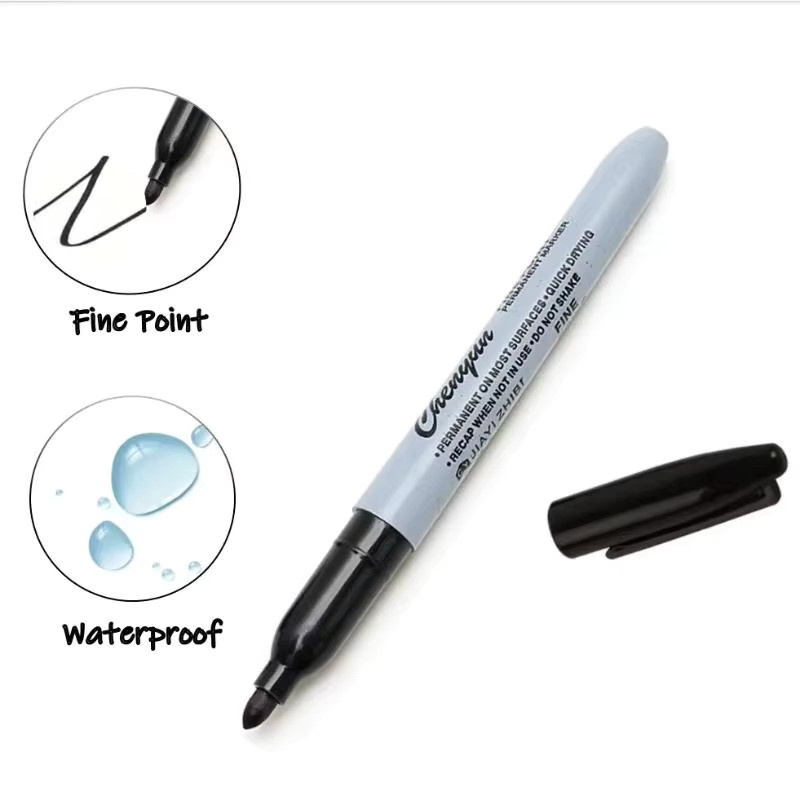 Set aus 1 schwarzem permanentem Marker-Stift, wasserfester Linienzeichnungsstift mit feiner Spitze für Kunstmalerei und Tattoos - Bild 4