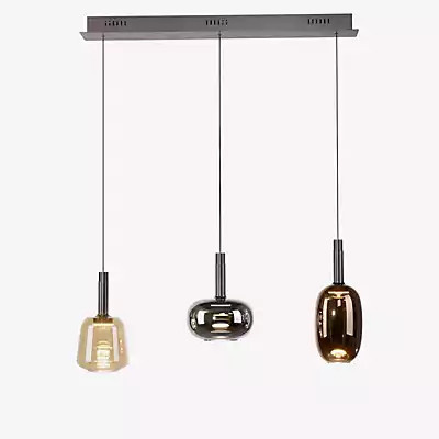 Paul Neuhaus Irides LED Pendelleuchte 3-flammig linear in Schwarz mit Multicolour-Glas - Bild 1