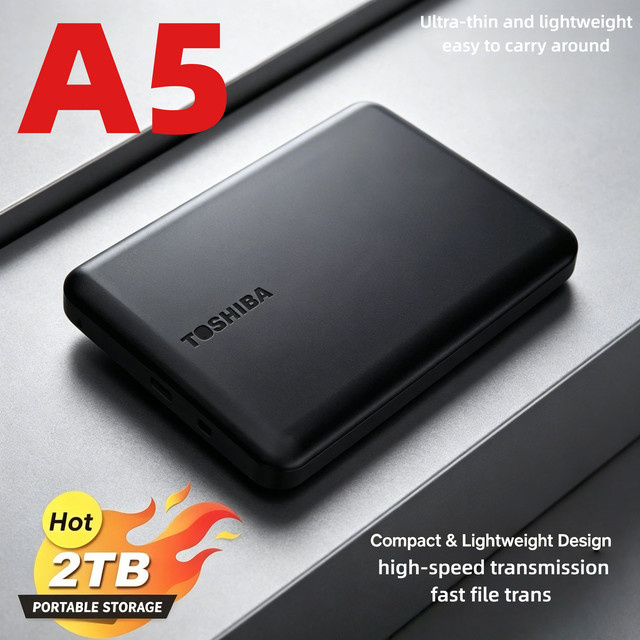 Toshiba A5 Externe Festplatte USB 3.0 Tragbare 2,5 Zoll HDD-Box für Laptop PC PS4 PS5 Xbox Schwarz 500 GB - Bild 1