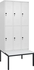 C+P Doppelstock-Spind Classic PLUS Sitzbank mit 3 Abteilen und Sicherheits-Drehriegel, B/T/H: 212,0 x 90,0 x 81,5 cm - Bild 1