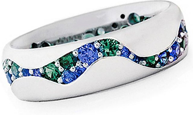 YIRAN Jewelry Bandringe, CZ, Grün/Blau, Damen - Bild 1