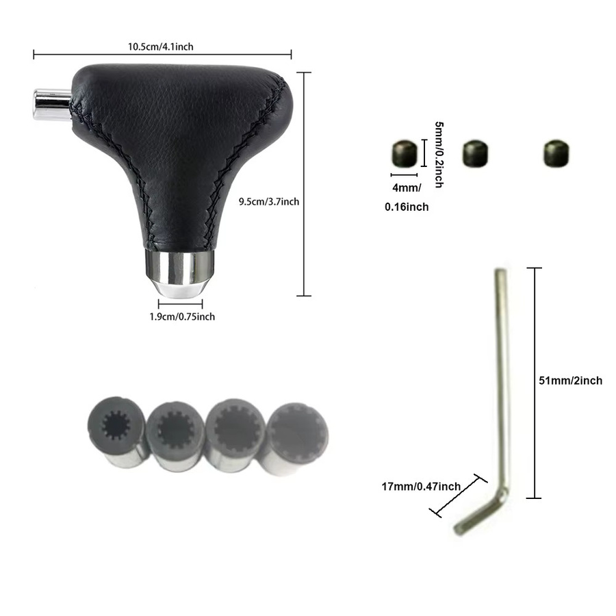 TOP-MAX PU Universal Automatischer Auto Schaltknauf mit Taste, Schwarz, Linkslenker - Bild 3