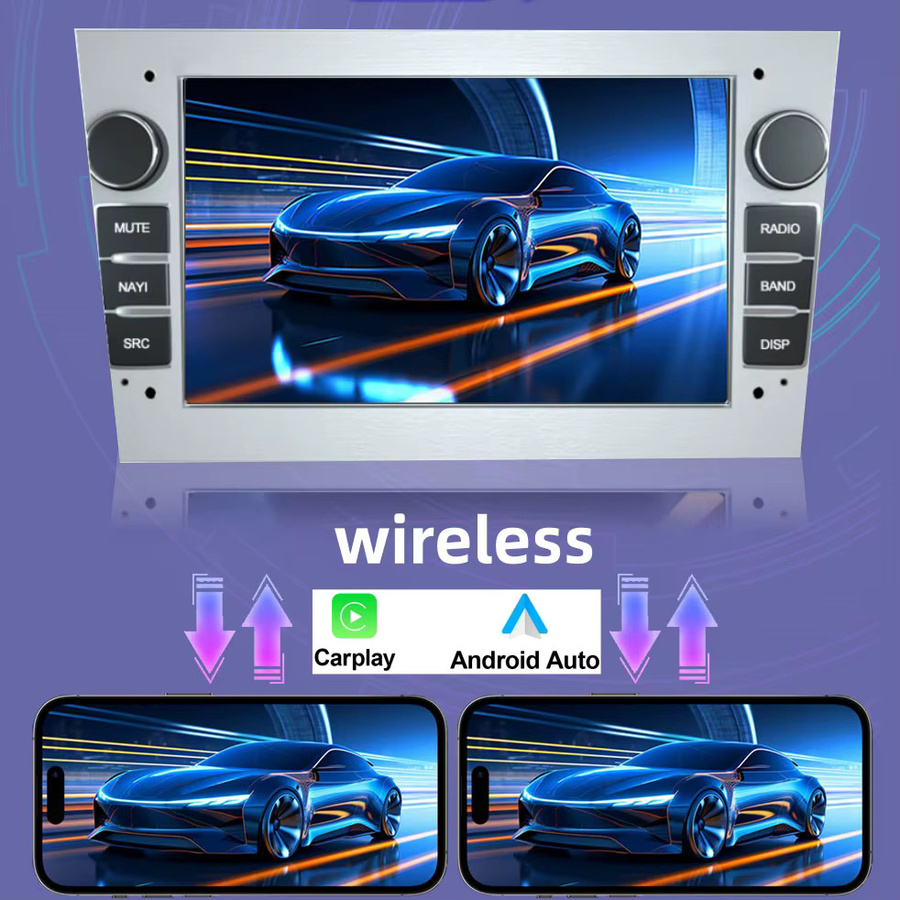 Icreative Android Autoradio mit 7 Zoll Display und Carplay für Opel Astra H, Vectra, Antara, Zafira, Corsa, Vivaro, Meriva, Signum in Silber - Bild 3
