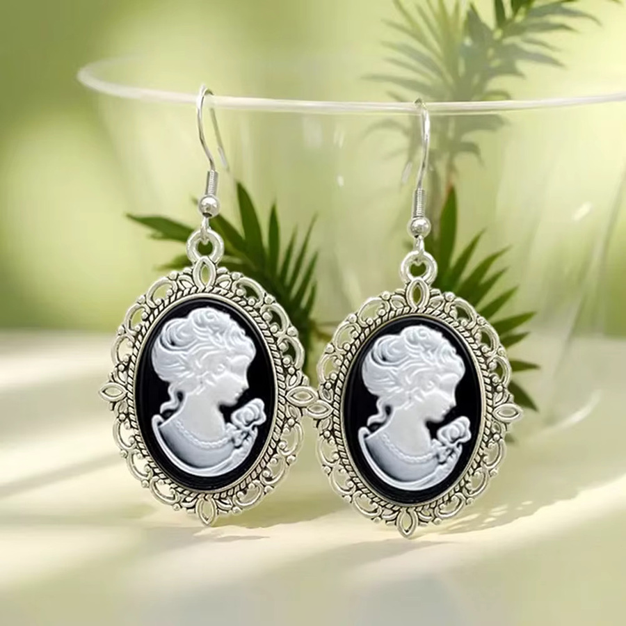 konminry Ohrringe, Cameo, Silber, Damen, Vintage - Bild 2