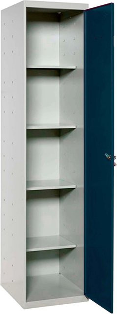 PROREGAL Putzmittelschrank AMEGO Metallschrank mit 4 Fachböden und Schloss, Farbe Anthrazit-Grau, H x B x T: 180 x 40 x 40 cm - Bild 1