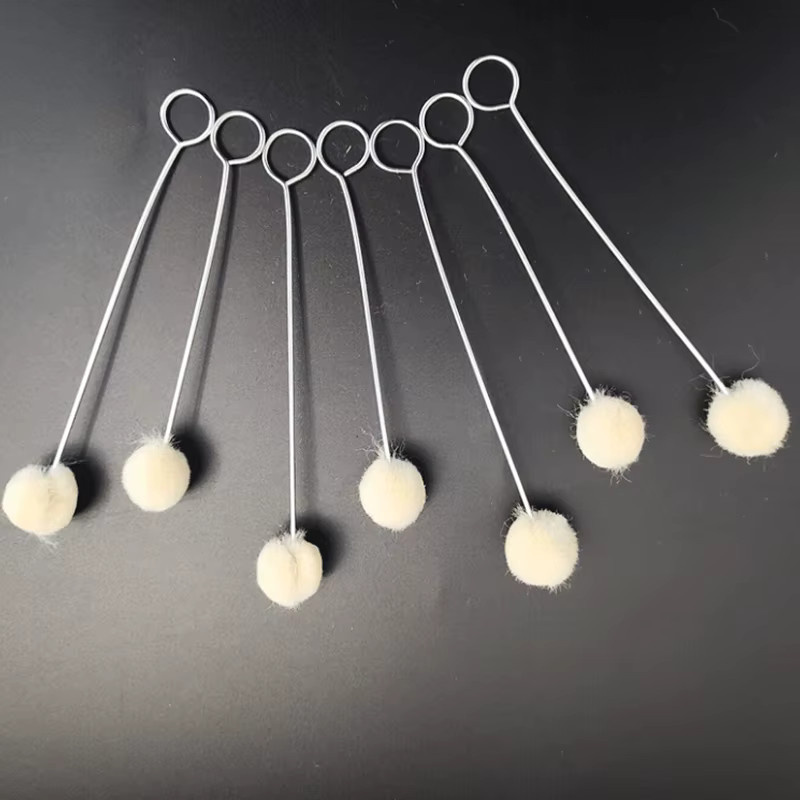 Leder-Färbepinsel mit Wollkugeln und Metallhalterung in Weiß für präzises Färben und Bemalen von Leder - Bild 5