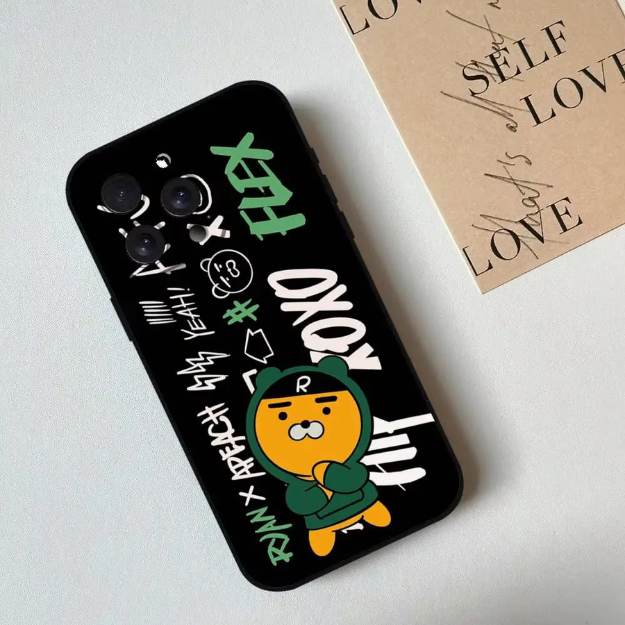 K-KAKAOS F-FRIEND Handyhülle aus schwarzem Silikon für iPhone Modelle, Schwarz - Bild 3