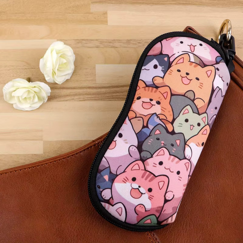 Brillenetui mit Katzen-Aufdruck, multicolour - Bild 2