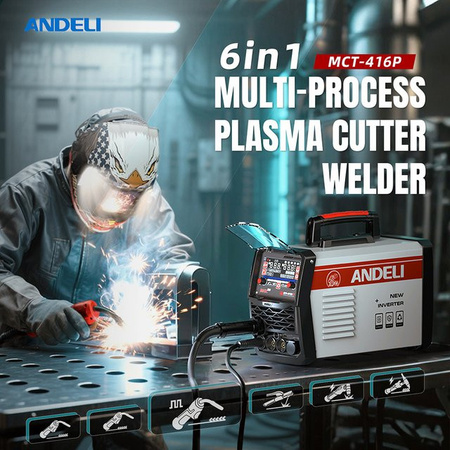ANDELI MIG Multiprocess Inverter Schweißgerät mit MIG Puls/HF WIG/HF und Stick Funktionen für Aluminium