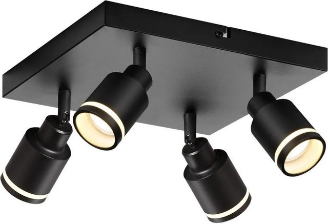NETTLIFE Deckenstrahler aus Metall in Schwarz, moderner LED-Zylinder mit verstellbarem GU10 Leuchtmittel - Bild 1