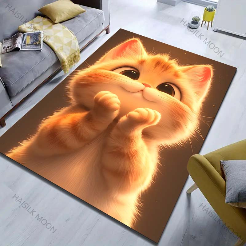 UQIDEHOME Bereichsteppich mit Katzenmuster in Mehrfarbig, Rechteck, B/B: 60 x 40 cm - Bild 5