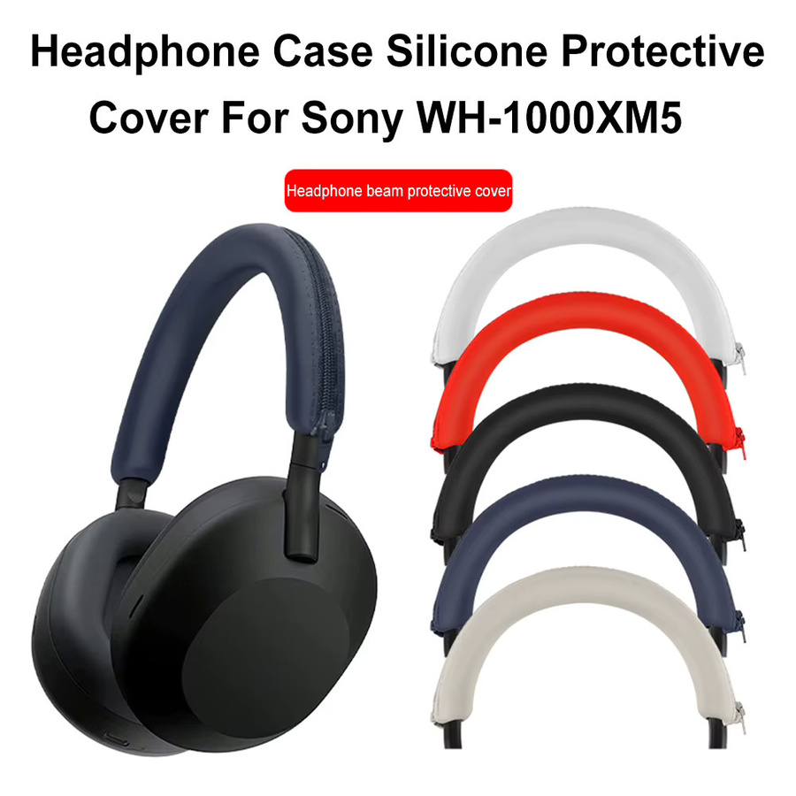 Silikon Schutzhülle für Sony WH-1000XM5 Kopfhörer mit weichen Ohrpolster-Abdeckungen in Weiß - Bild 3