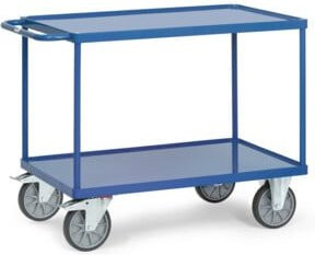 Fetra Tischwagen 2401W aus Stahl mit Stahlblech-Wannen in Brillantblau, Tragkraft 600kg - Bild 1