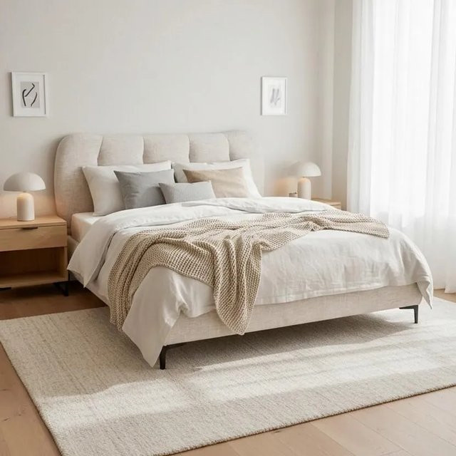 Bessagi Home Polsterbett Glaris in Beige mit Maßen B: 160 cm, L: 200 cm - Bild 1