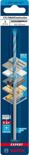 Bosch Expert Multi Construction Bohrer CYL-9, Farbe: Silber, Durchmesser: 5,0 mm, Länge: 150 mm - Bild 1