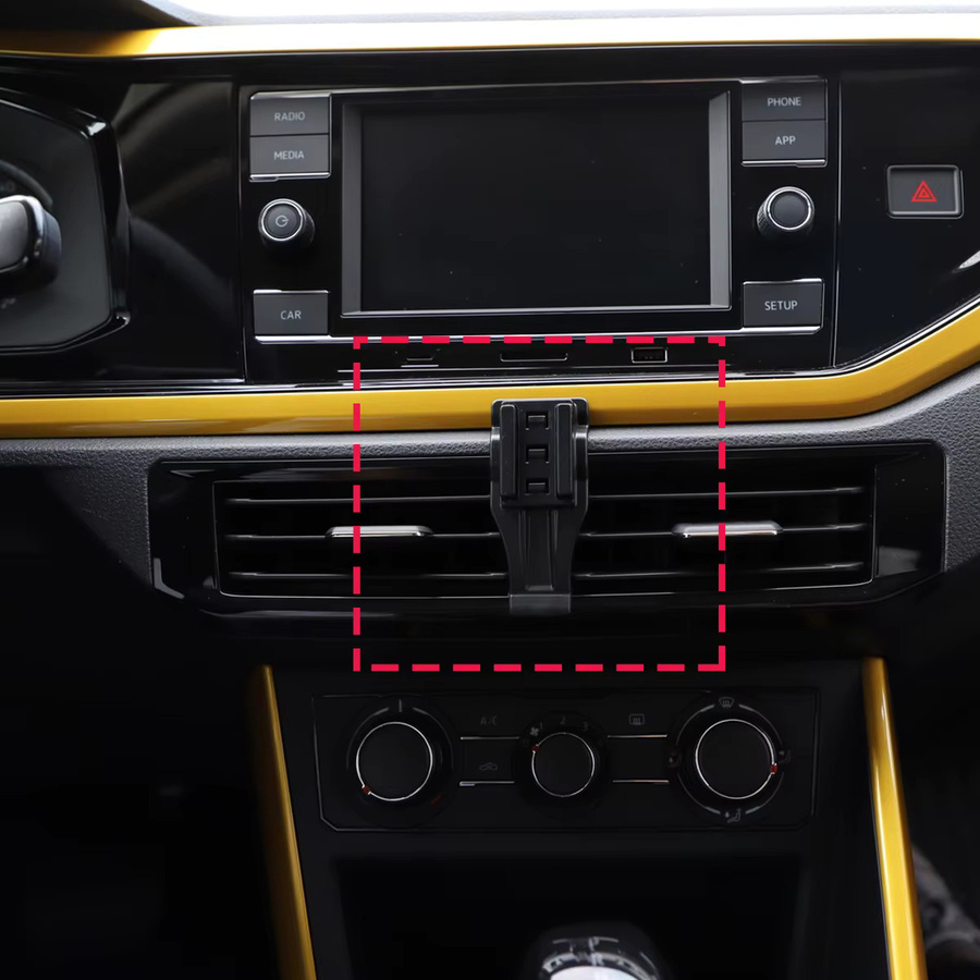 Magnetische kabellose Auto-Telefonhalterung mit Ladefunktion für Volkswagen VW Polo 2019-2023, MagSafe kompatibel, Schwarz - Bild 2