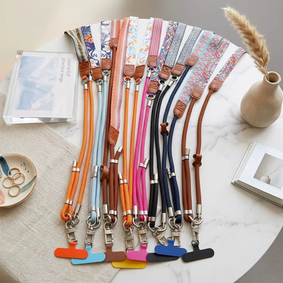 Lolozzx Handy-Lanyard in Bonbonfarben, verstellbare Umhängekette als Anti-Verlust-Band für dein Smartphone, mehrfarbig und blau - Bild 2