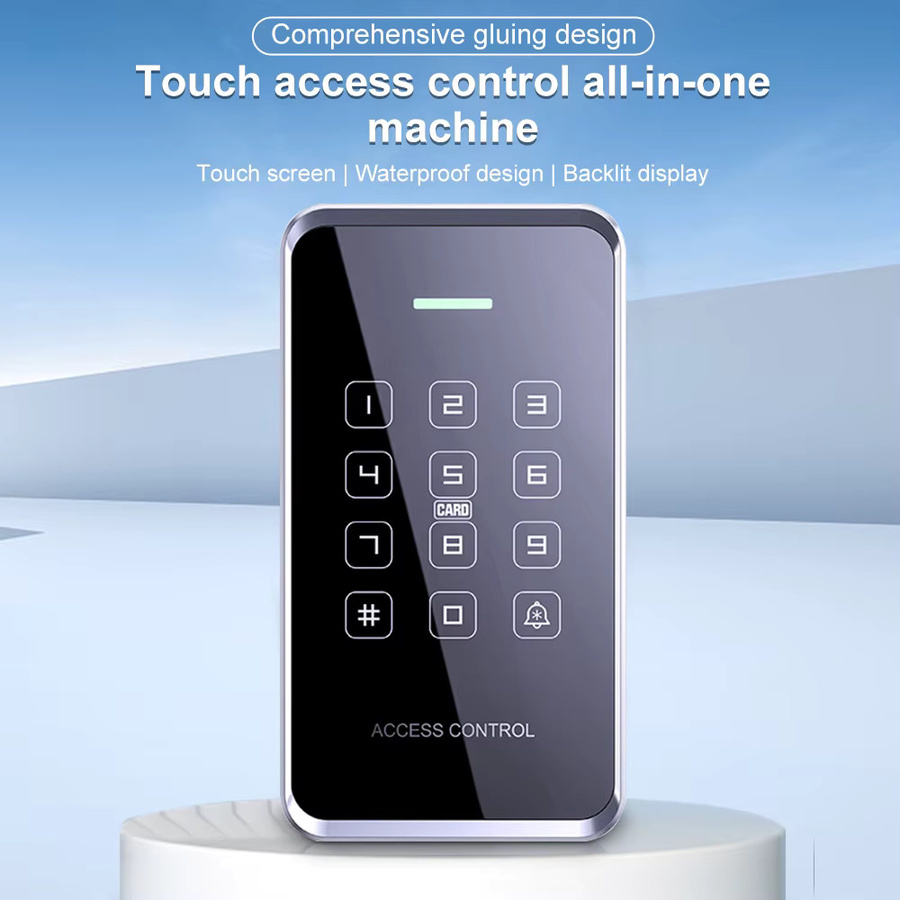 LUCKING DOOR RFID NFC Zugangskontroll-Tastatur in Schwarz mit Dual-Frequenz 125Khz und 13,56Mhz, Wasserdicht, Touchscreen und Hintergrundbeleuchtung für bis zu 1000 Benutzer - Bild 2
