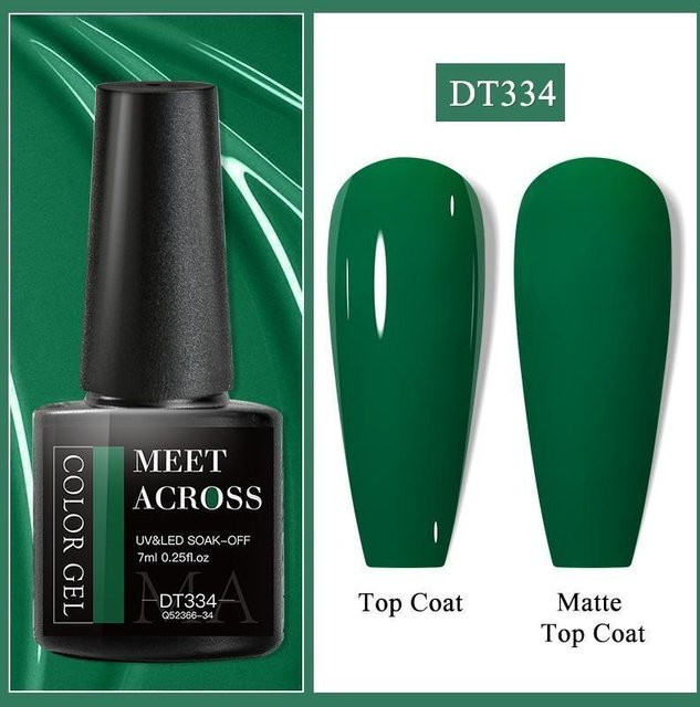 MEET ACROSS Glitzer-Gel-Nagellack, DT334, Glänzend - Bild 1