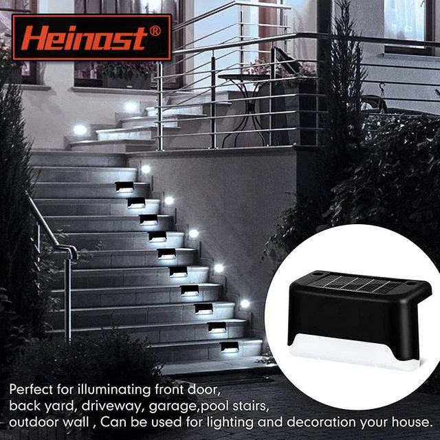 Heinast Solar LED Zaunleuchten Wasserdichte Gartenlampen für Terrasse und Treppen - Bild 1