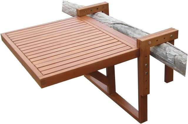 Sedex Picknick-Balkontisch aus Eukalyptusholz in Braun mit klappbarer Platte - Bild 1