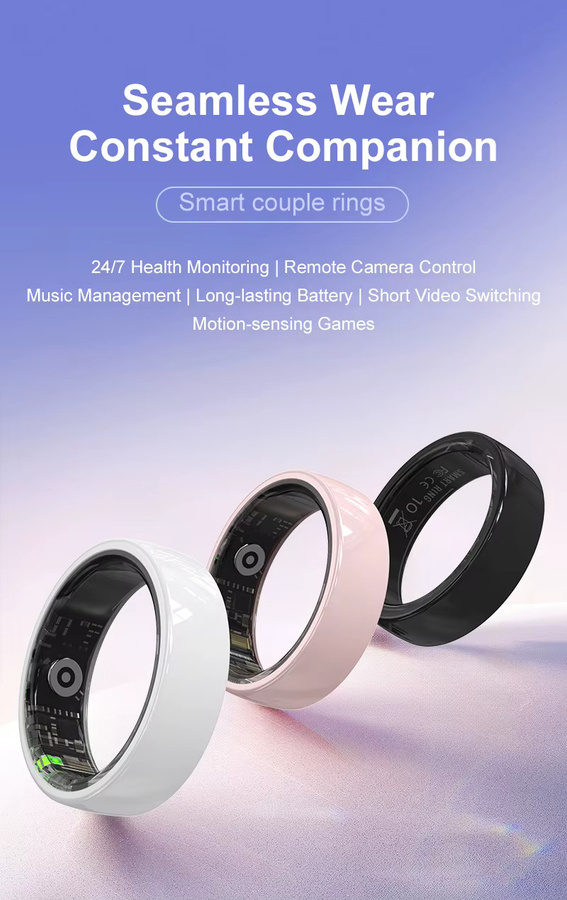 Timethinker R12 Smart Ring mit Ladecase in Schwarz für Damen und Herren mit Gestensteuerung, Herzfrequenz- und Schlafüberwachung sowie 5ATM Wasserdichtigkeit für Android und iOS - Bild 4