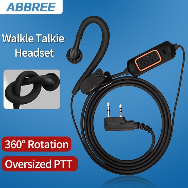 ABBREE 780 Headset-Mikrofon-Kopfhörer in Schwarz für BaoFeng UV-5R UV-21 PRO und Quansheng UV-K6 Walkie Talkie Zubehör - Bild 1