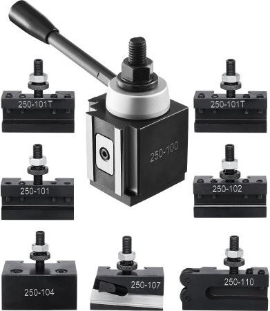 VEVOR 8-teiliges Schnellwechsel-Werkzeughalter-Set aus Stahl für Mini-Drehmaschinen und Metalldrehmaschinen mit 152,4 bis 305 mm Umlaufdurchmesser - Bild 1