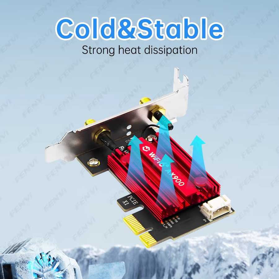 Fenvi WiFi 6 AX900 PCIe-Netzwerkkarte mit Bluetooth 5.4, Dualband 2,4 GHz/5 GHz, 900 Mbit/s, Low Profile Bracket für Windows 10/11 - Bild 4
