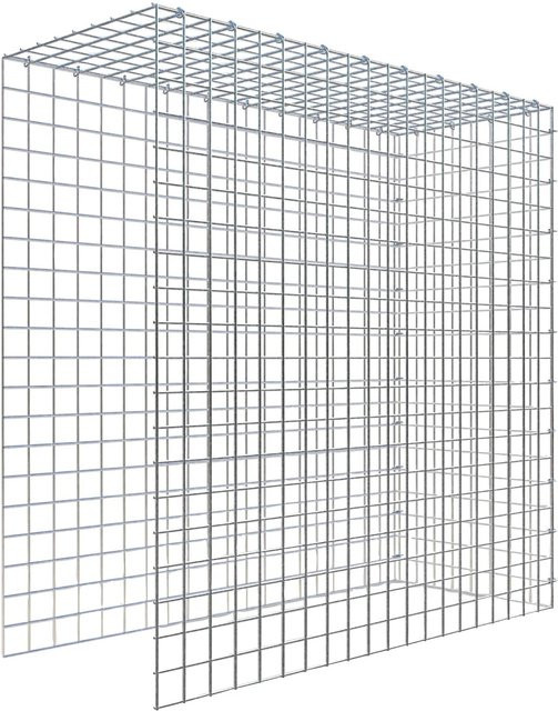 Gabiona C-Ring Anbaukorb Typ 4 in Silbergrau, Maschenweite 5 x 5 cm, B/T/H: 100 x 100 x 40 cm - Bild 1