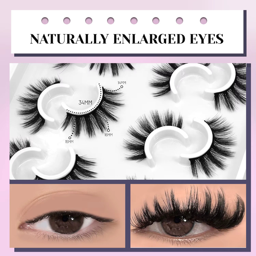 Veltrinay Fake Lashes 3D-Nerzwimpern, Natürlich, Unisex - Bild 4