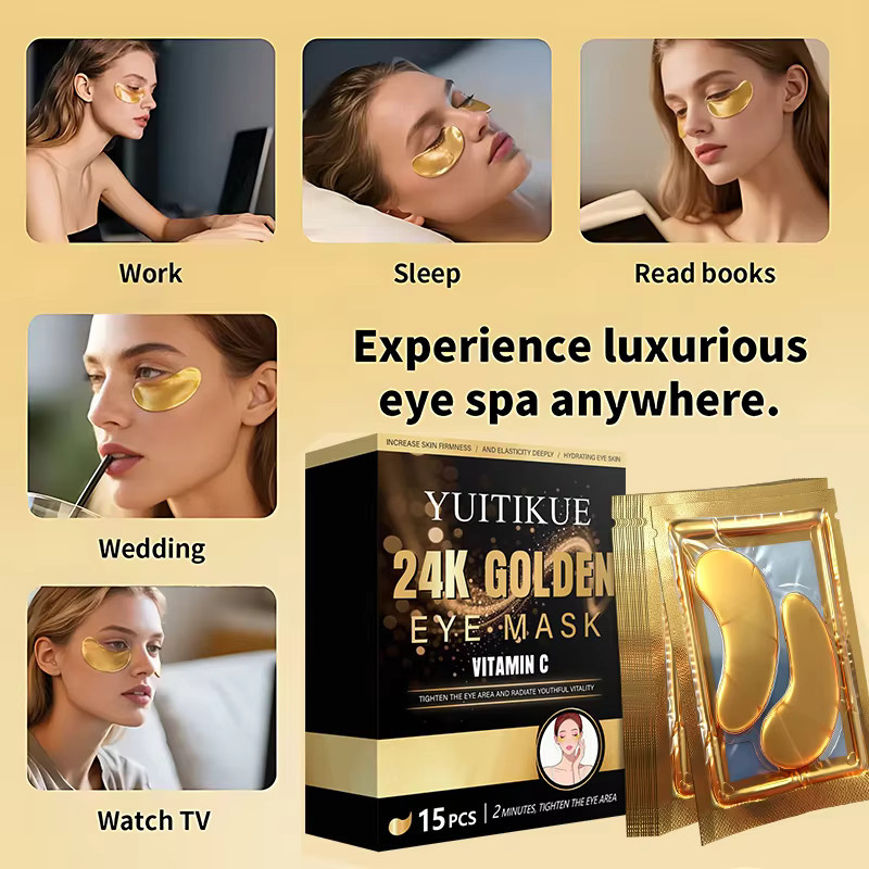 YUITIKUE 24K Gold Augenmaske mit Vitamin C, 15 Stück, Unisex - Bild 4