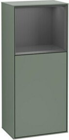 V&B Finion Seitenschrank für das Badezimmer mit LED-Beleuchtung und Glasfachboden, geölt und lackiert, B: 41,8 cm, H: 93,6 cm - Bild 1