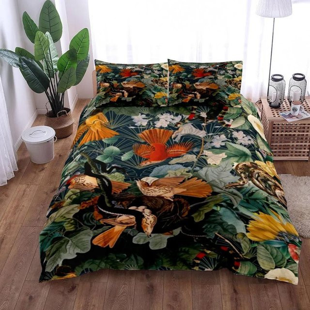 Bettwäsche-Set Exotic Garden von Binchi Fitness in Nature mit floralem Design, Material Mikrofaser, Farbe Multicolour, B/H: 140 x 210 cm - Bild 1