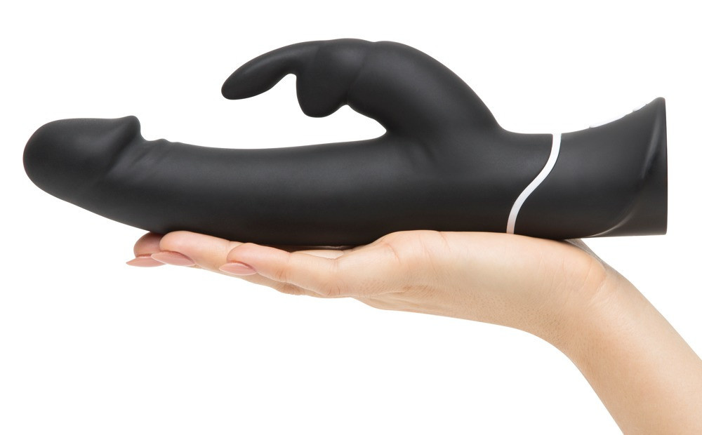 Happyrabbit Realistic Vibrator mit 2 Motoren in Schwarz, Länge: 25,5 cm - Bild 3