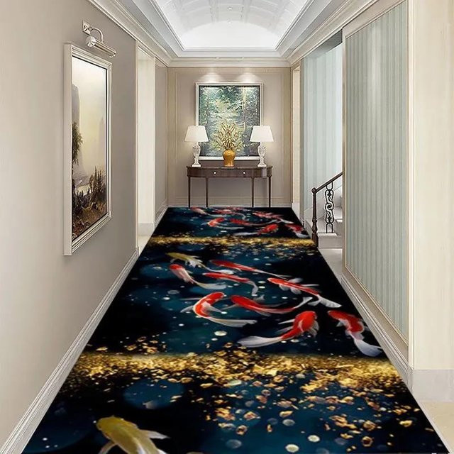 WTEMPO 3D-Pflanzen-Flur-Teppich mit floralem Design, rutschfest und weich, Mehrfarbig, B/T: 100 x 60 cm - Bild 1