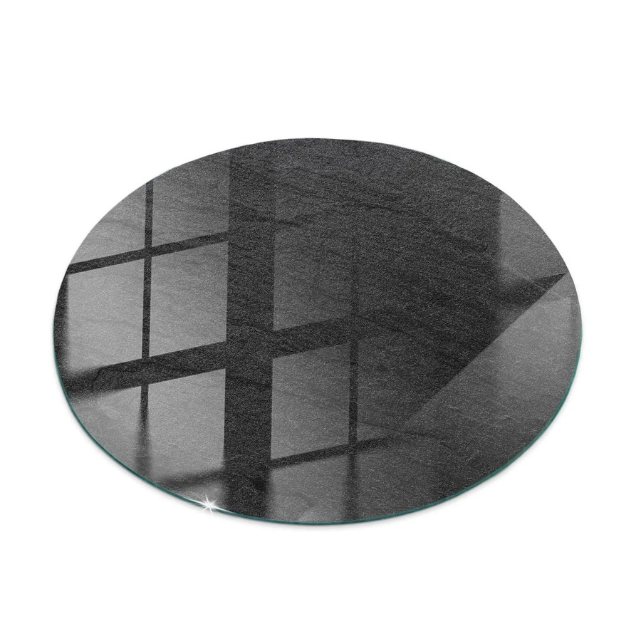 Tulup Tischplatte aus Glas mit Natursteinstruktur in Schwarz, B/T: 60 x 60 cm - Bild 2