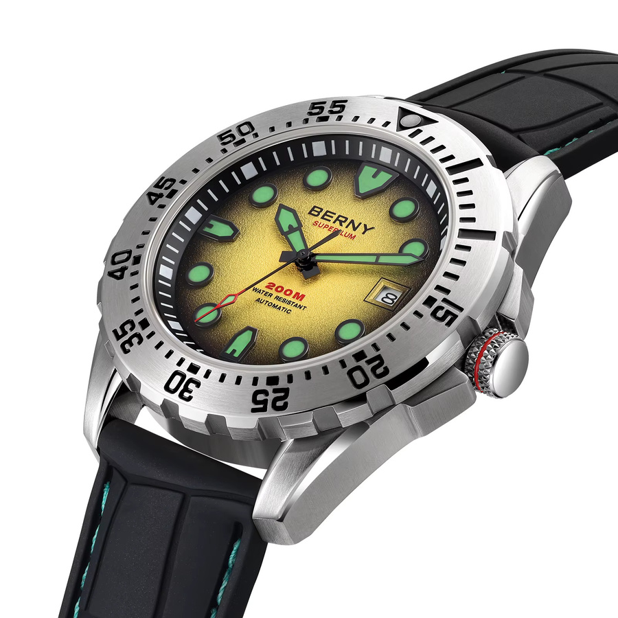 BERNY Taucheruhr, Automatik, Edelstahl, Saphirglas, Herren - Bild 2