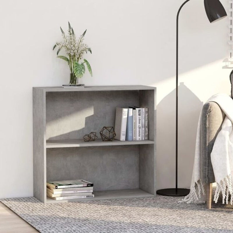 Vidaxl Bücherregal aus Holzwerkstoff in Grau, modern und klassisch, B/T/H: 80 x 30 x 76,5 cm - Bild 1
