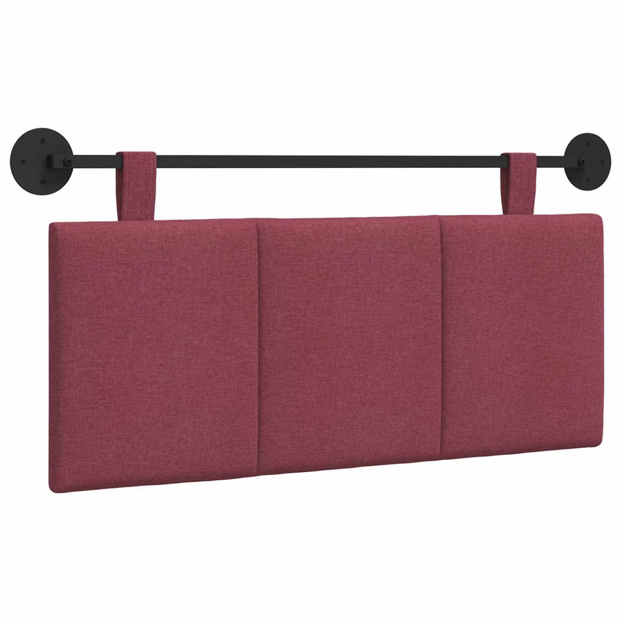 vidaXL Wandmontiertes gepolstertes Kopfteil in Weinrot mit Stoffbezug, Breite: 110 cm, Höhe: 55 cm, Tiefe: 5 cm - Bild 2